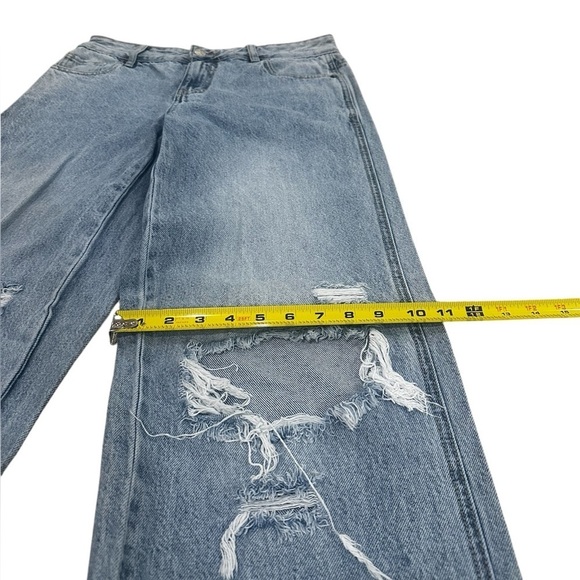 PacSun Casey Ripped Knees Low Rise Baggy Jeans Medium Indigo 27 - Picture 13 of 14